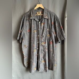 The Foundry - 100% Cotton - Short Sleeve - Button Down - Gray - Men’s 3XLT